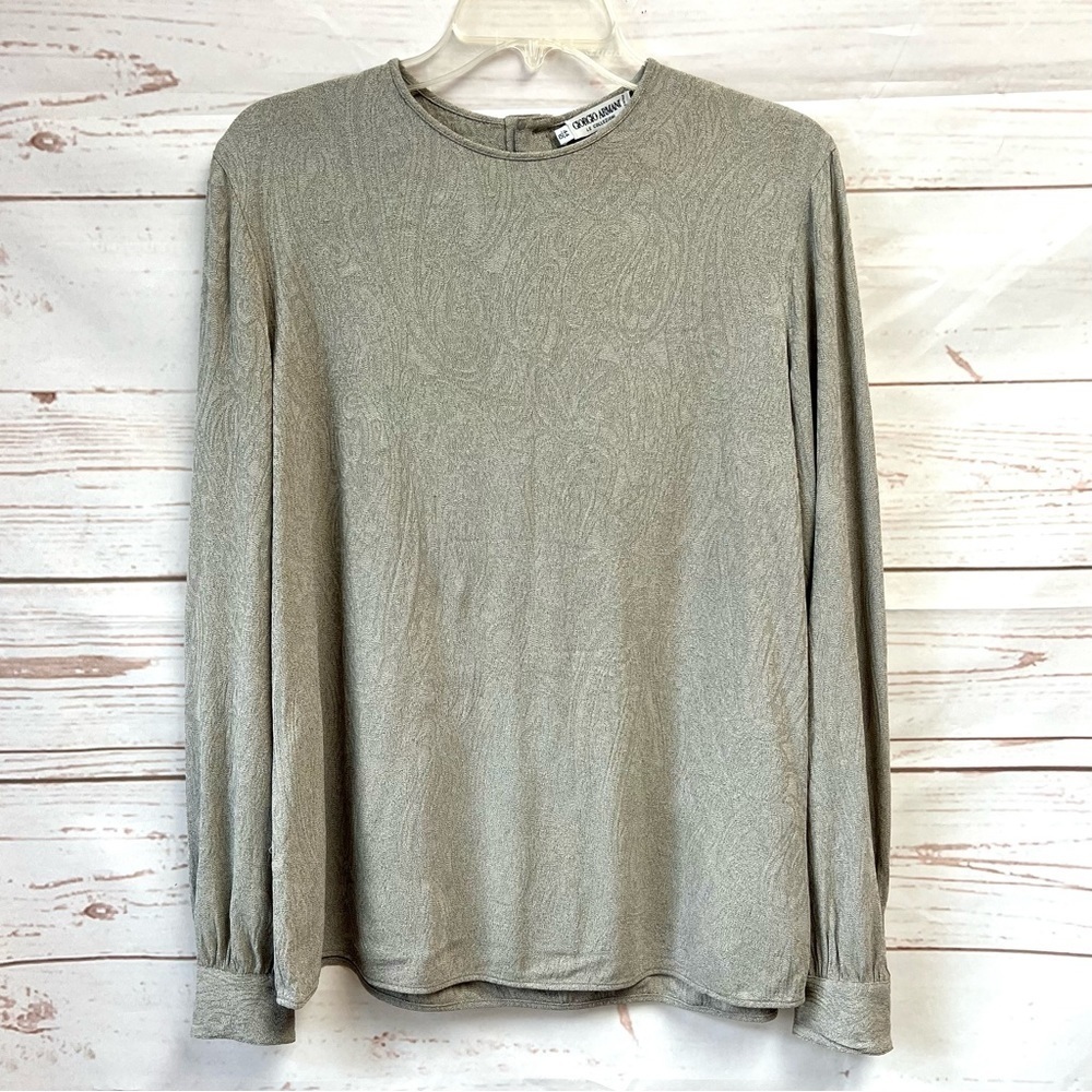 Giorgio Armani Paisley Jacquard Baroque Damask Blouse